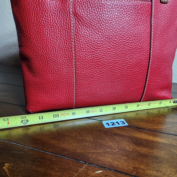 Dooney & Bourke Lexington Red Pebble Leather Tote Bag - Picture 5 of 16